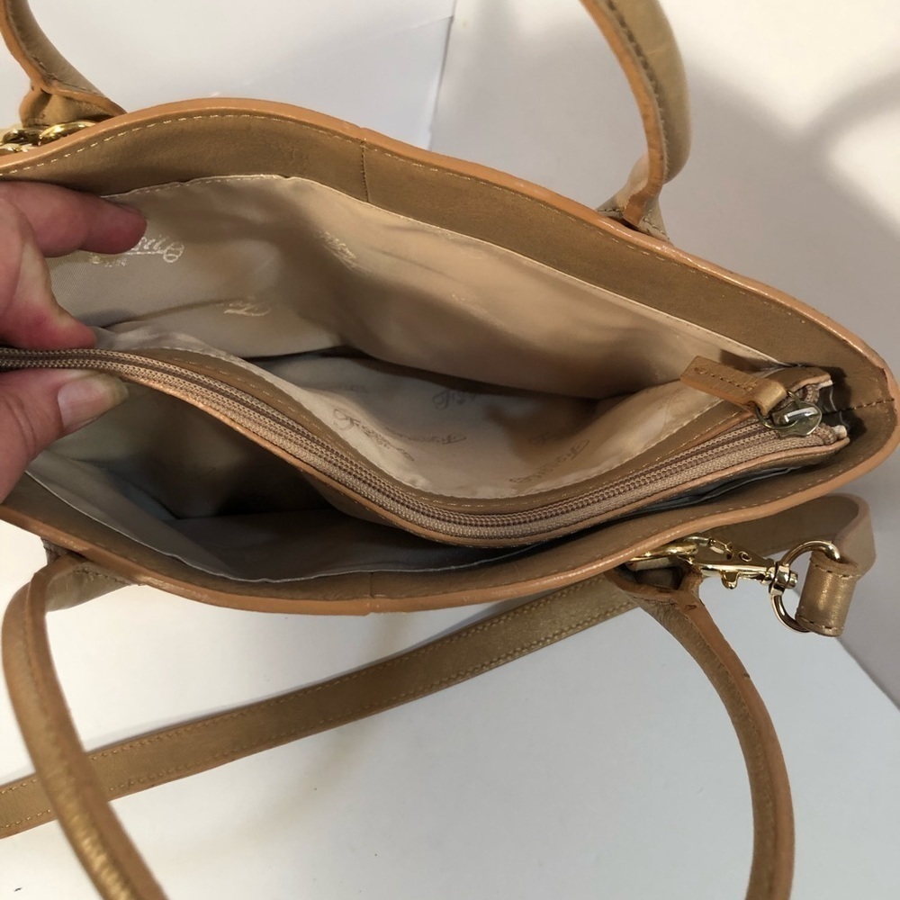 FOSSIL Gold Metallic Convertible Hand/Shoulder Bag - Picture 2 of 6